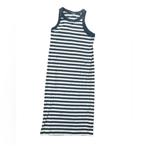Elie Tahari Navy and White Striped Maxi Dress - Picture 1 of 6